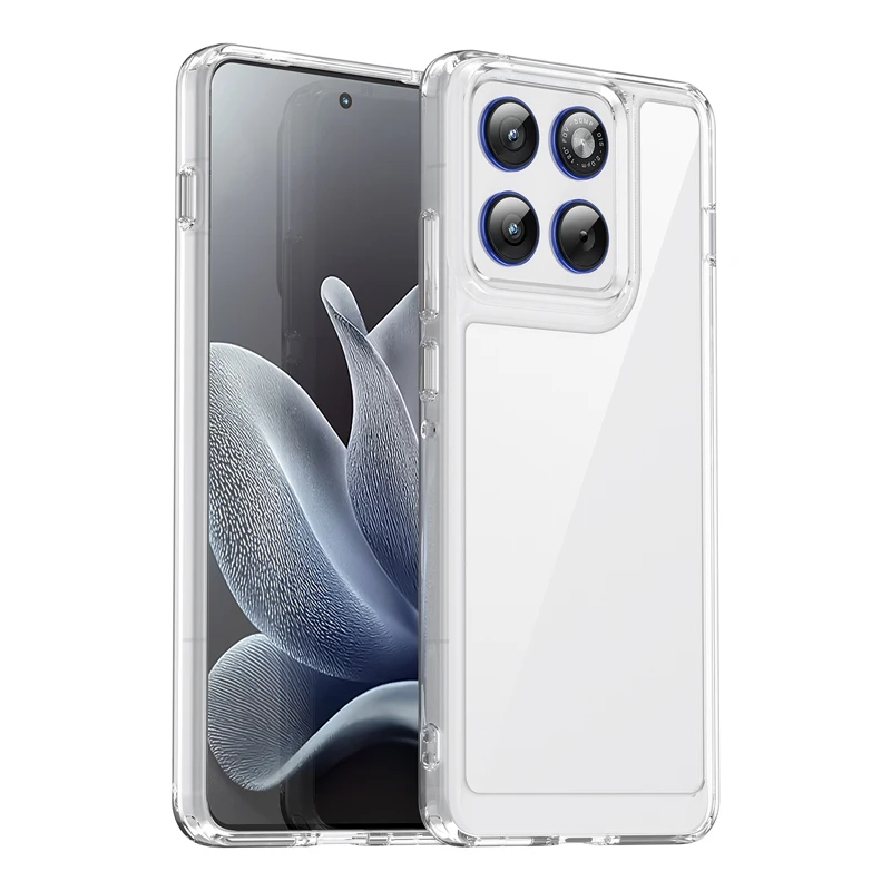 Clear Protective Case with Hard Back & Colorful Soft Edges