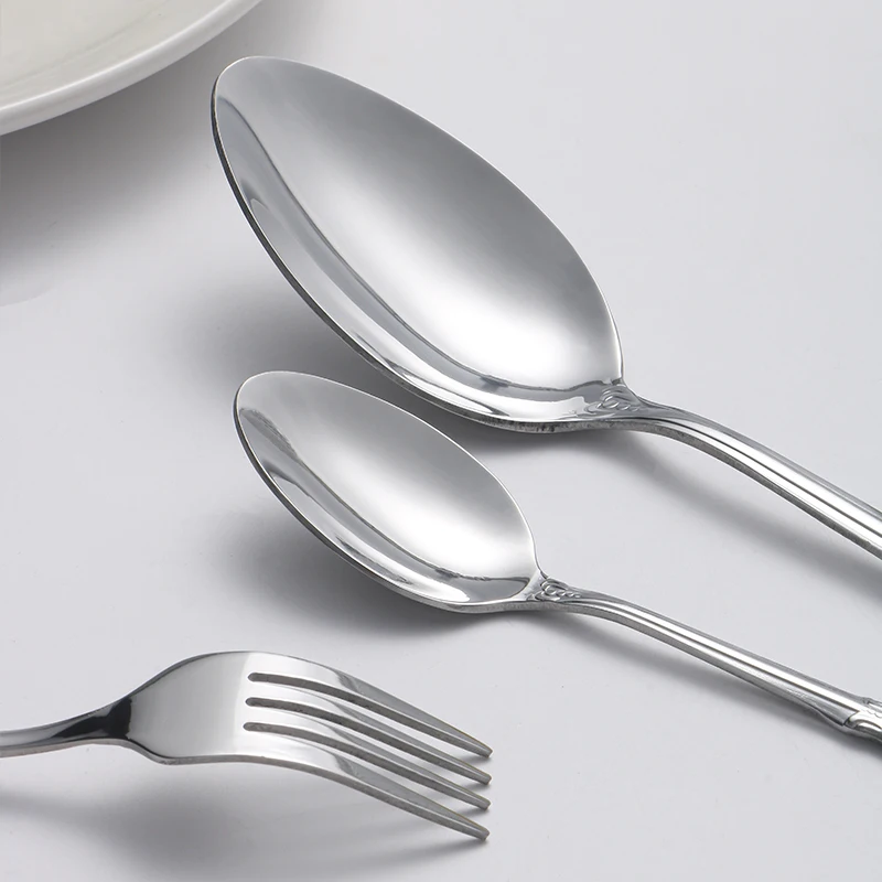 4/6/16/24pcs Stainless steel silver knife, fork and spoon tableware set Royal high-end tableware Suitable for family hotel party