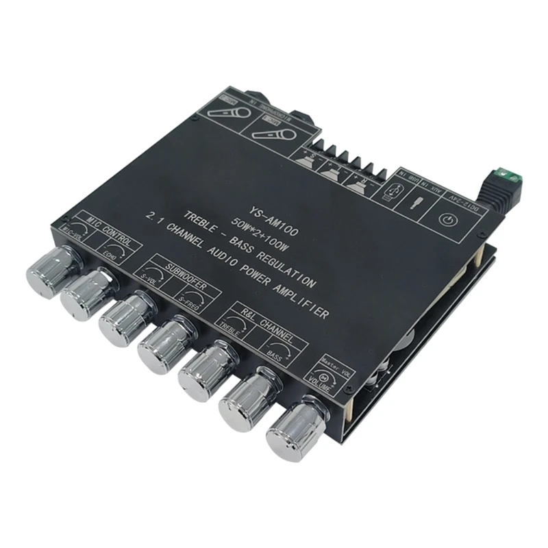 

YS-AM100 KTV High Power Bluetooth-compatible AMP Board Microphone Sound All in One Amplifier Board 2.1 Channel TPA3116D2