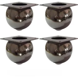 Sleek Heavy - Duty Black Metal Furniture Feet with Rubber Base (GRAY)