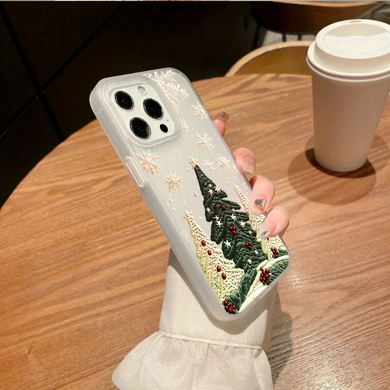 Festive Christmas Tree Print Phone Case Cover