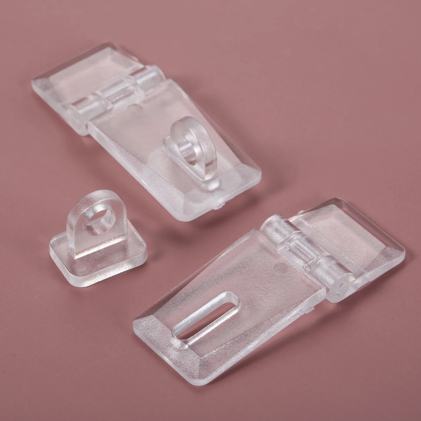Acrylic Hinge Lock Jewelry Box Cabinet Door Drawer Hasp 4 sets jewelry box hasps