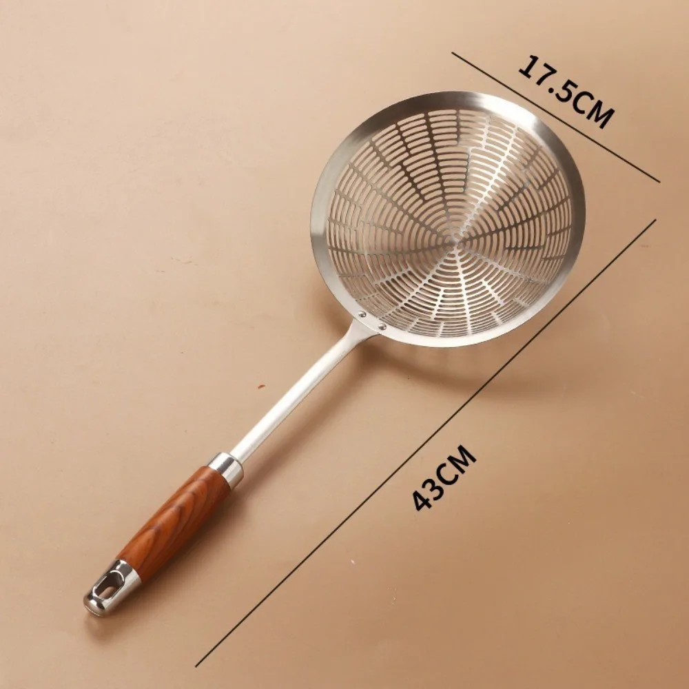 Stainless Steel Large Colander Strainer with Wooden Handle