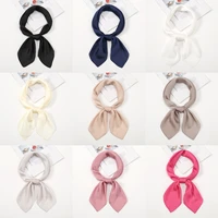 70*70cm Small Size Satin Square Scarf Women Turban Handkerchief Solid Color Matte Silk Hair Wraps Thin Plain Female Neckerchief 2