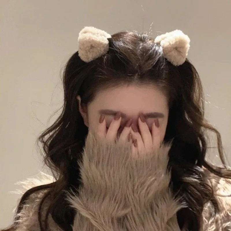 Plush Cat Ear Shaped Hair Clip for Ladies, Sweet and Cute Duck Beak Hair Clip, Fashionable  Hair  Accessory  Creativity