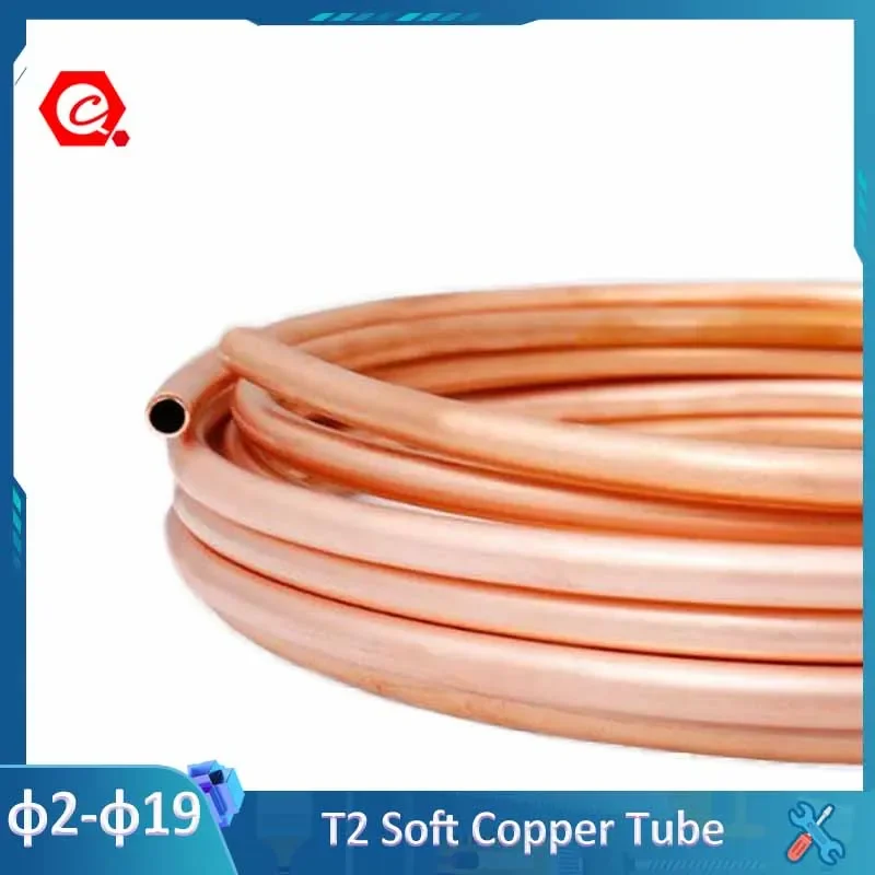 Refrigerator Copper Tube Soft Copper Refrigeration Tube - 6mm OD 5mm ID 0.5mm Wall Thickness For AC & Refrigerator Repair 3/8 Copper Pipe