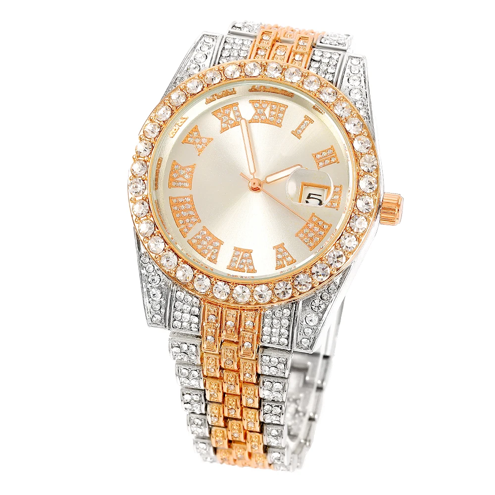 男性と女性のためのヒップホップスタイルの時計,クォーツ腕時計 