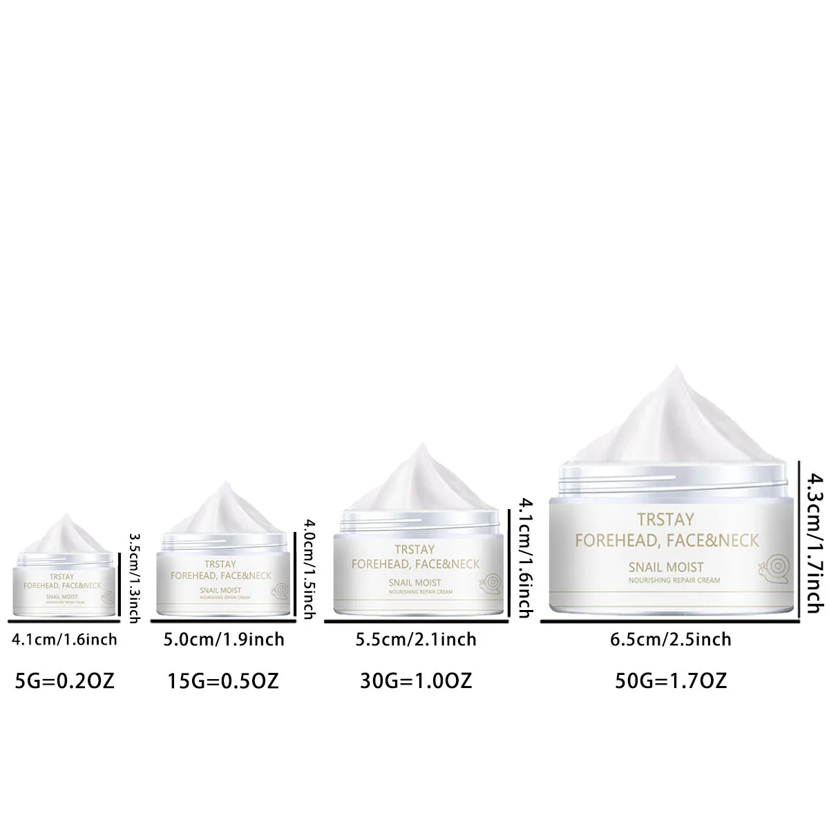 TRSTAY  Forehead, face, and neck  Snail Moist  Nourishing and Repairing Cream 5