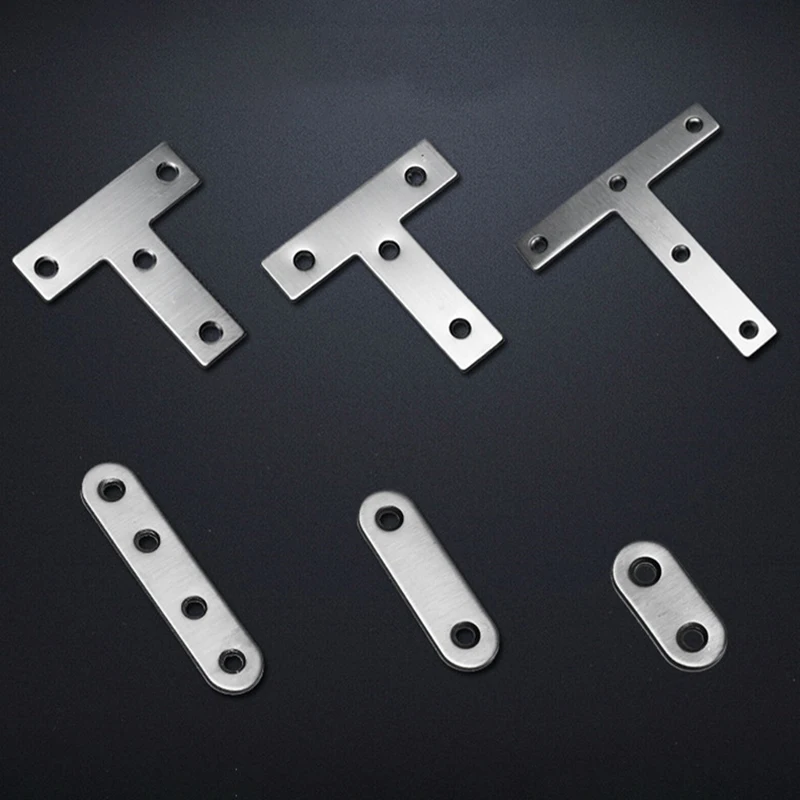 L-shaped/T-shapedStainless steel Corner Code 90 Degree Right Angle Fixed Bracket Connector Furniture Bed Frame Cabinet Support