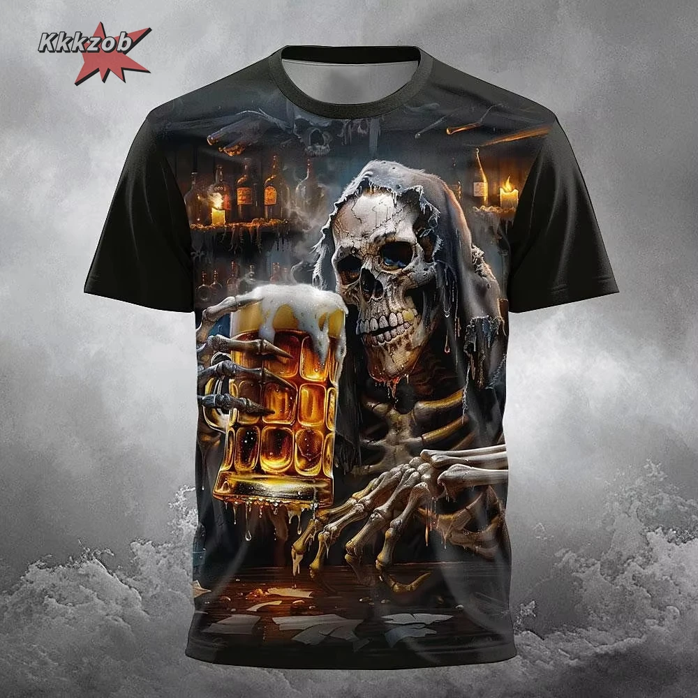 Gothic Skull T-Shirt - 3D Printed Casual Short Sleeve Top