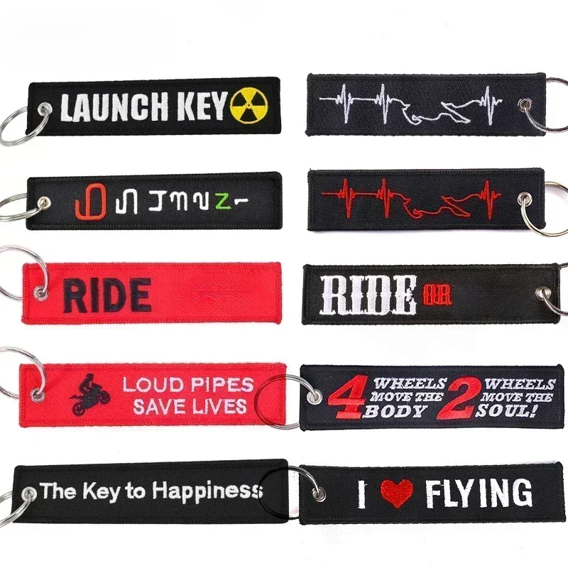 

Многоцветный вышитый брелок для автомобилей, мотоциклов, сумки, изготовленные на заказ, Струйные бирки, цепи для мужчин и женщин, брелок в подарок