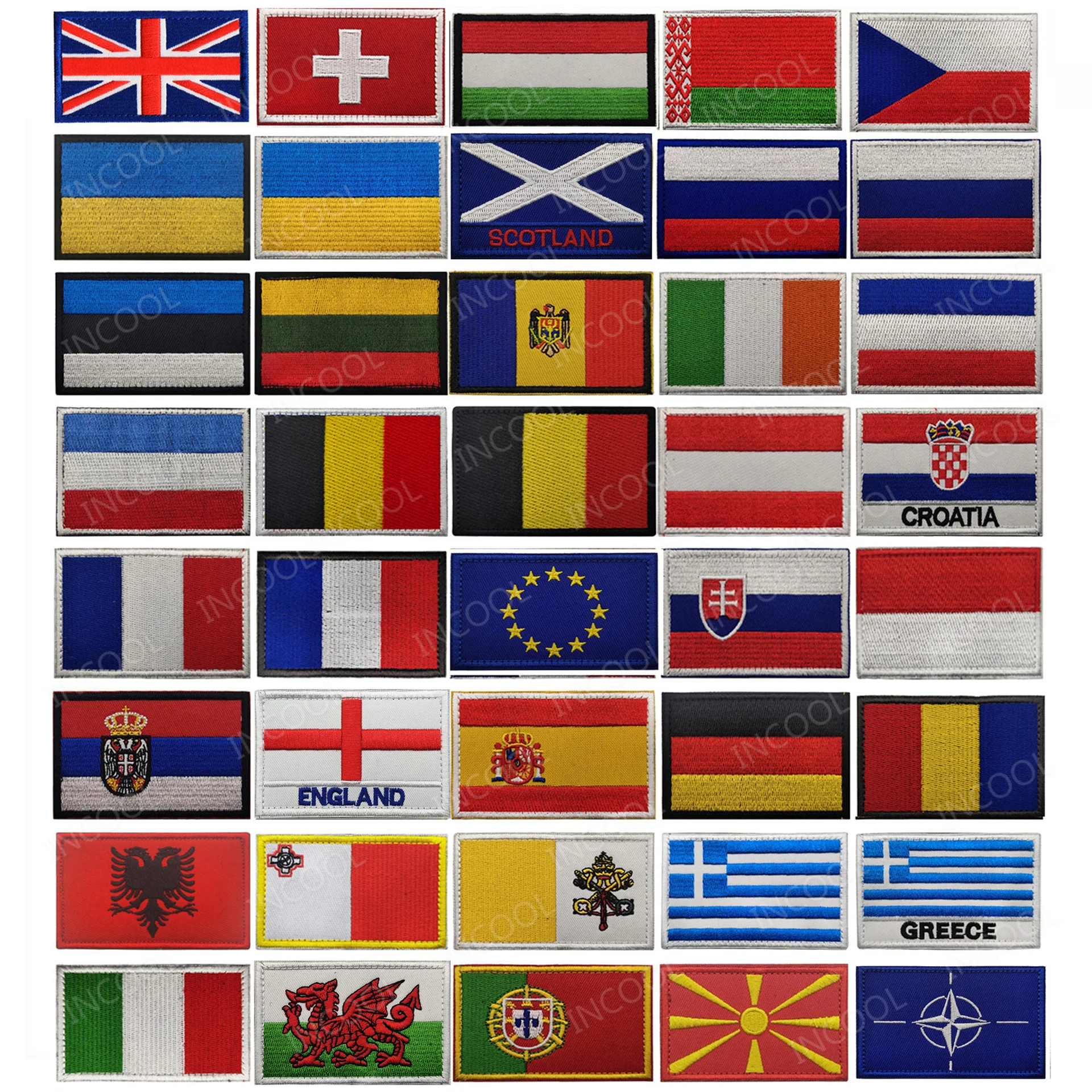 Set 10 Bandiere Nazionali 150x90 Cm - Europa, Italia, Germania, Spagna, USA, UK E Altri | Per Esterni E Interni