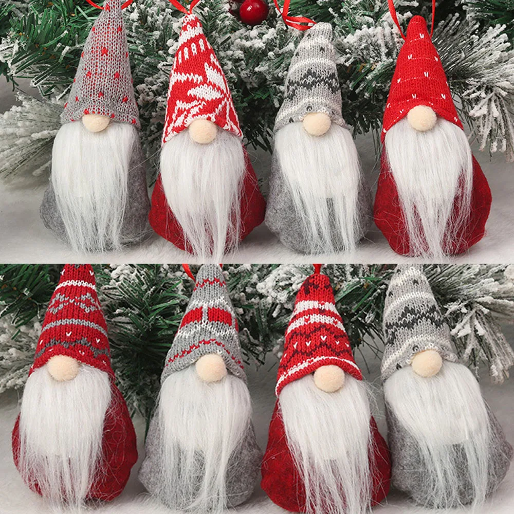 Red Hat Gnome Santa Christmas Decorations for Home
