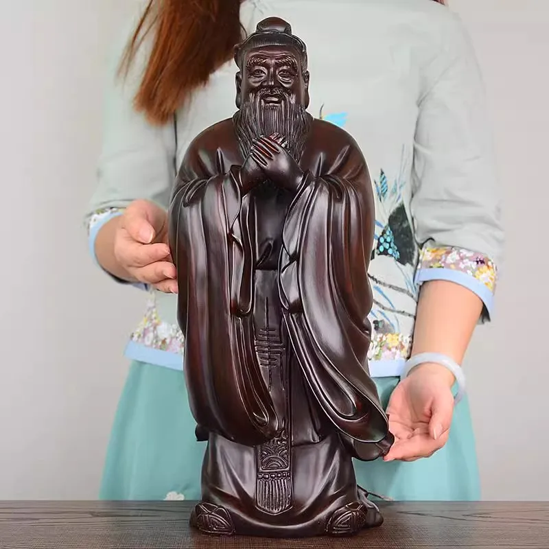 Wooden carvings of Confucius ornaments, statues, solid wood models, eternal teachers, Confucius saints, rosewood crafts
