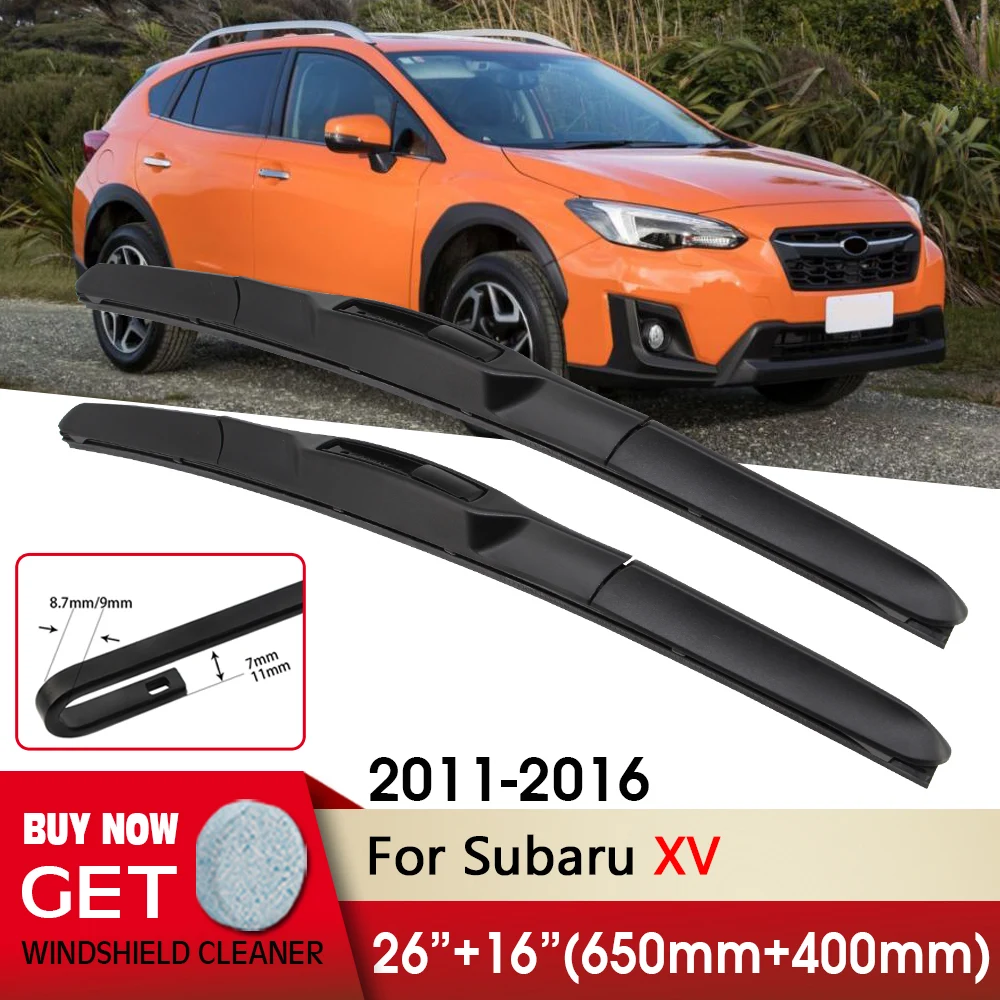 

Car Wiper RHD & LHD Front Wiper Blades 26"+16" For Subaru XV 2011-2016 Fit U Hook Arm Windshield Windscreen Front Window