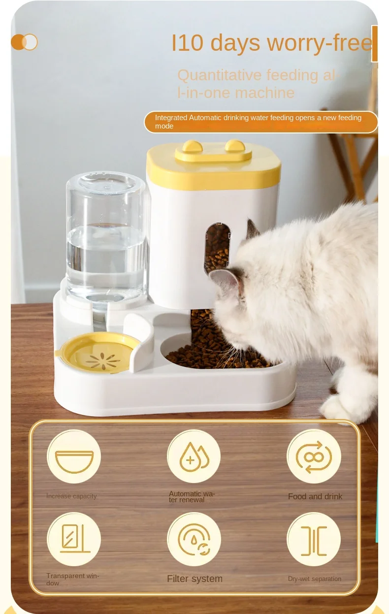 Title 1, New Pet Cat 2-in-1 Water Dispenser Large Capaci...