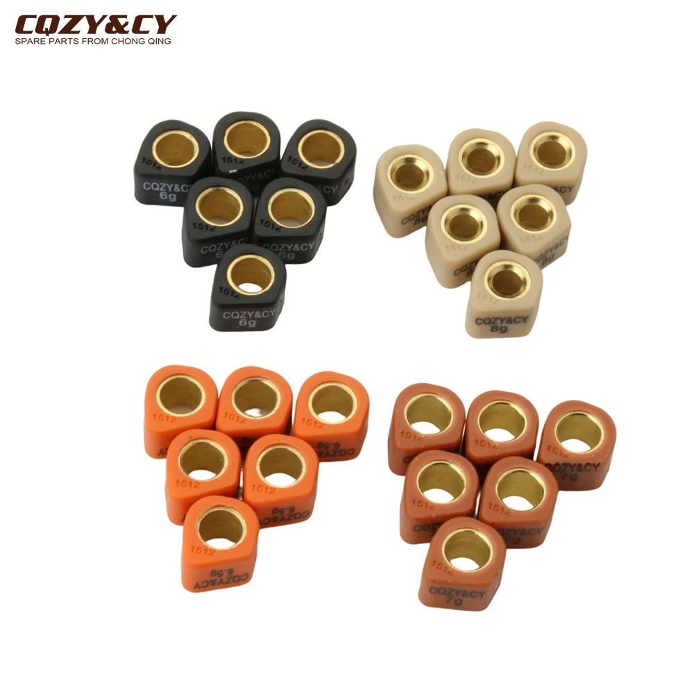 Variator Roller 6pc Racing Variator Weight Set 15x12mm 6g 7g 8g for Yamaha 50 3KJ Aerox Breeze Bws Jog R Neo'S Slider Why Zuma 50cc 2T 1E40QMB