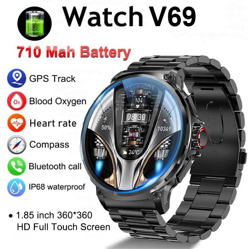 

2024 New 1.85-inch Ultra HD Smart Watch,GPS Track, HD Bluetooth Call; 710 Mah Large Battery 400+Dial,Suitable For Huawei Xiaomi