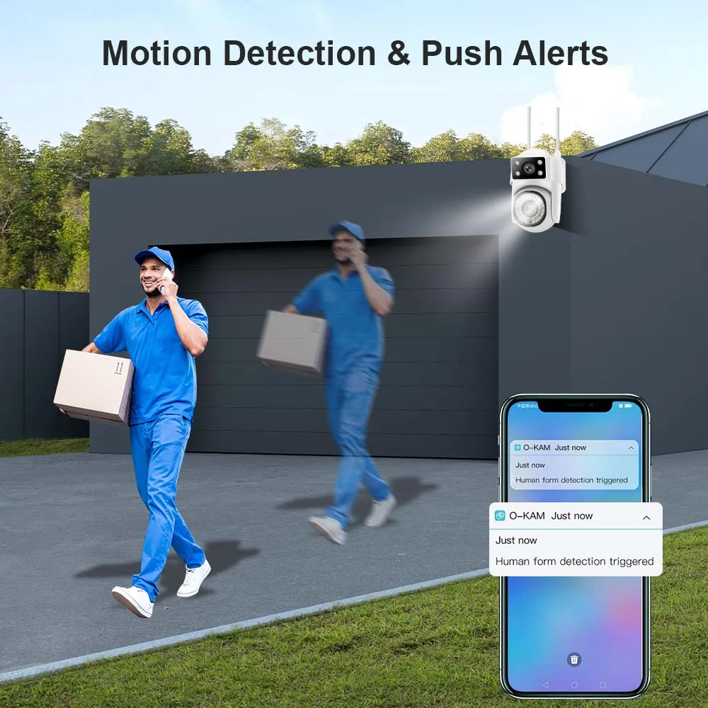 8MP 4K Dual Lens WIFI Surveillance Camera Outdoor IP Camera Video CCTV Dual Screen Auto Tracking IP66 Waterproof 8X Digital Zoom