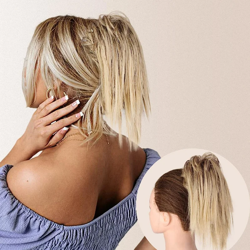 messy bun hair patch Women's claw clip bun synthetic messy hair bundle clip patch suitable for daily party use