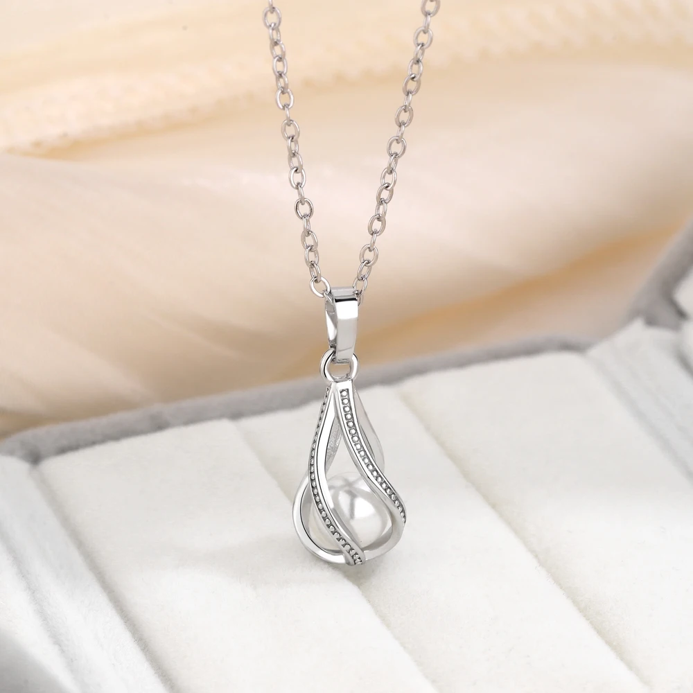Jewelry Sets Women Earrings Chain Necklace Romantic White Pearl