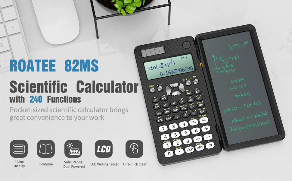 NEWYES-Mini Calculadora Científica, Escrita Calculadoras Tablet, Notepad