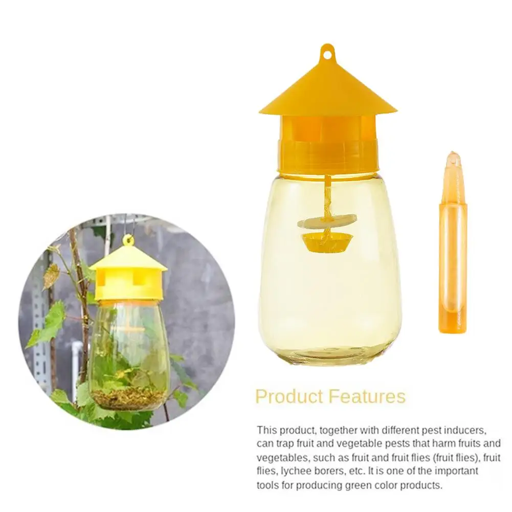Fruit Fly Trap Killer Set With Attractant Plastic Drosophila Trap Anti Fly Catcher Orchard Insect Pest Control Products fruit fly trap fly trap