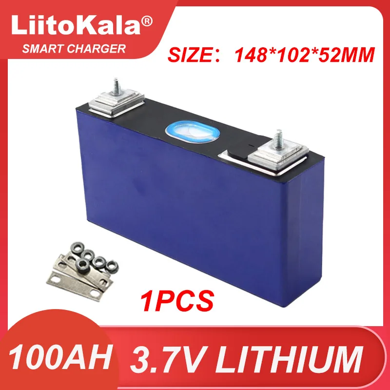 

1PCS Liitokala 3.7V 100Ah Lithium Battery Large Single Power Cell For 3S 12V 24V Motorcycle Electric Car Solar Wind Grade A