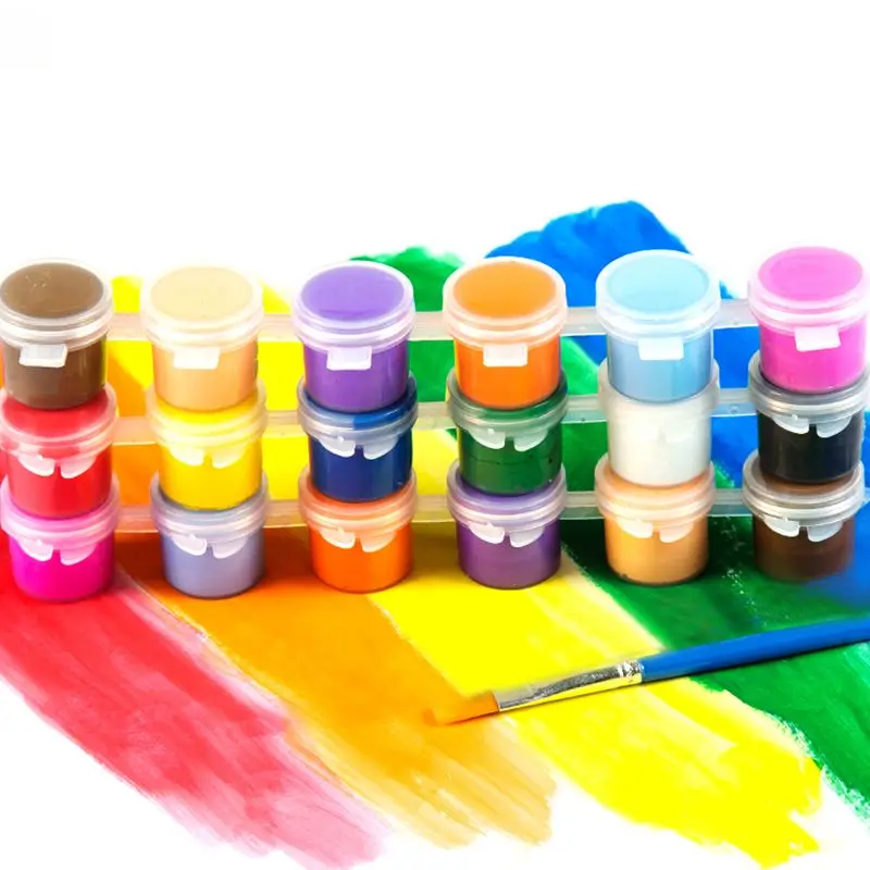 1Set 12 Colors Acrylic Paint Strips Paint Brushes Craft Paint Kids Paint  Set Plastic + Acrylic - AliExpress