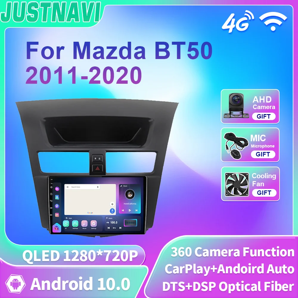 

Автомобильный мультимедийный плеер JUSTNAVI QLED Android 10 для Mazda BT50 2011-2020 GPS Carplay GPS навигация 4G WIFI BT без 2din DVD