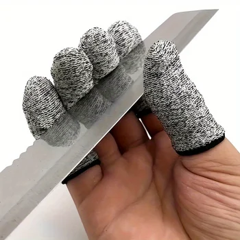 10pcs Cut Resistant Finger Cots, Labor Protection For Kitchen, Work, Sculpture, Anti-Slip & Reusable Finger Protector 1
