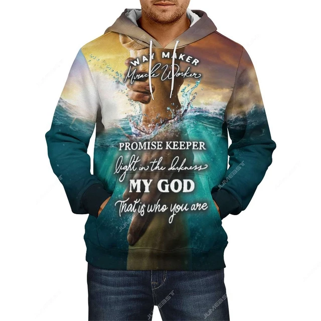Jumeast 3D Printed Christian Jesus Men Zipper Hoodies God Promise Keeper  Women Hooded Sweatshirts Light Academia
