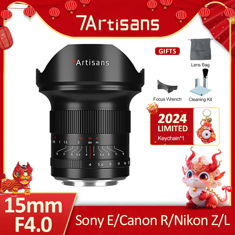7 Artigiani 7 Artigiani 15Mm F4 Obiettivo Per Fotocamera Grandangolare Full Frame Per Nikon Z Z50 Sony E Fx3 Canon Rf Eos-R Eos R5 Leica Sigma L Sl