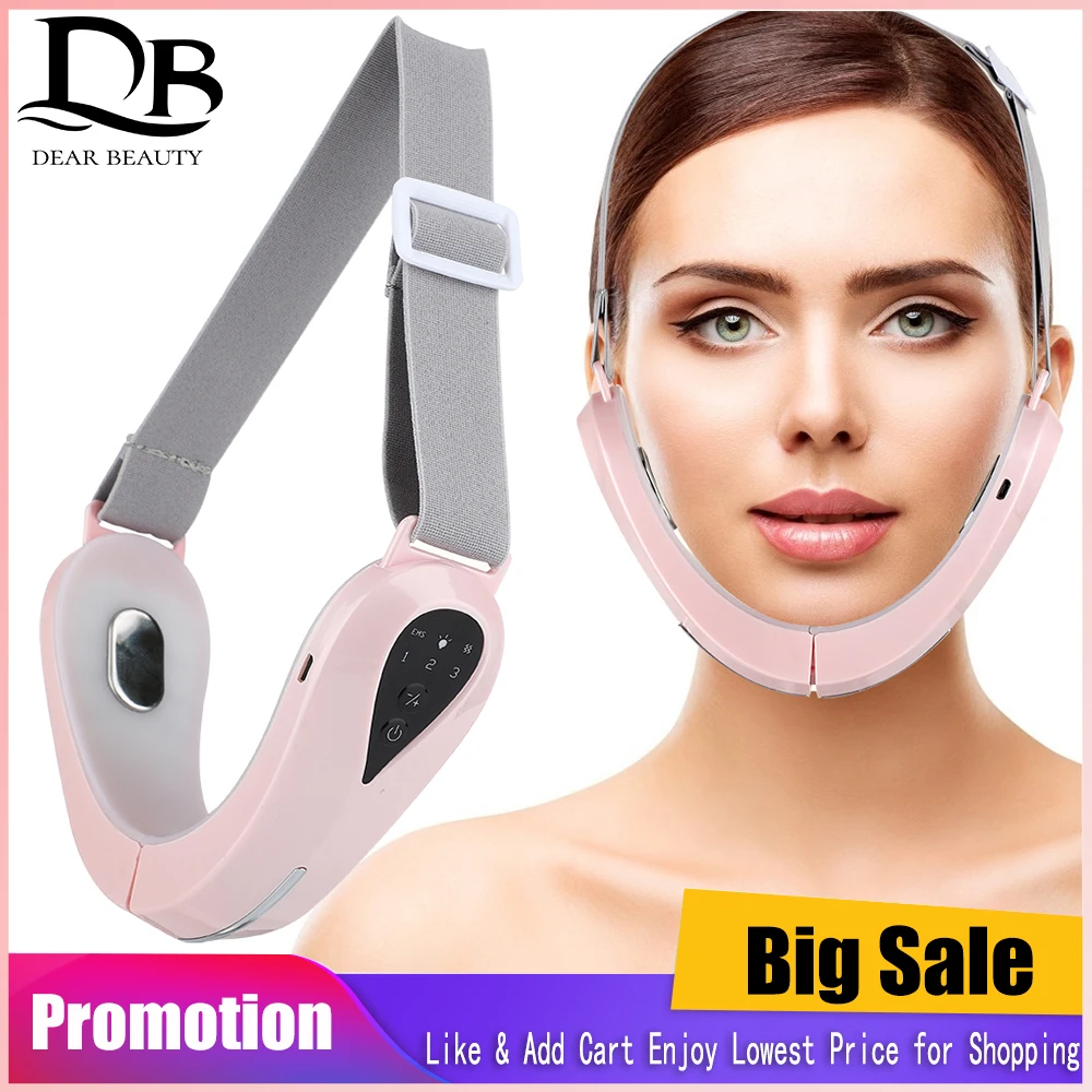 Massaggiatore Facciale V-Line Chin Lift Belt Machine Face Slimming Vibration Red Light Blue Light Led Face Care Lifting Device