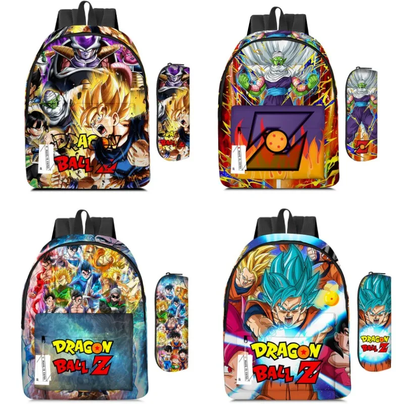 

2PC-SET Dragon Ball Cartoon Backpack Two-piece Saiyan Goku Student Pencil Bag Dragonball Anime Cartoon School Bag Mochila