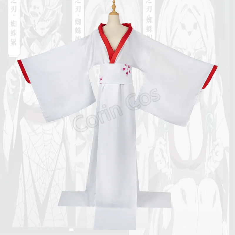 Compra online de 4 pçs anime demon slayer kimetsu não yaiba aranha oni  ayaki rui cosplay traje quimono masculino conjunto completo roupa de festa  de halloween