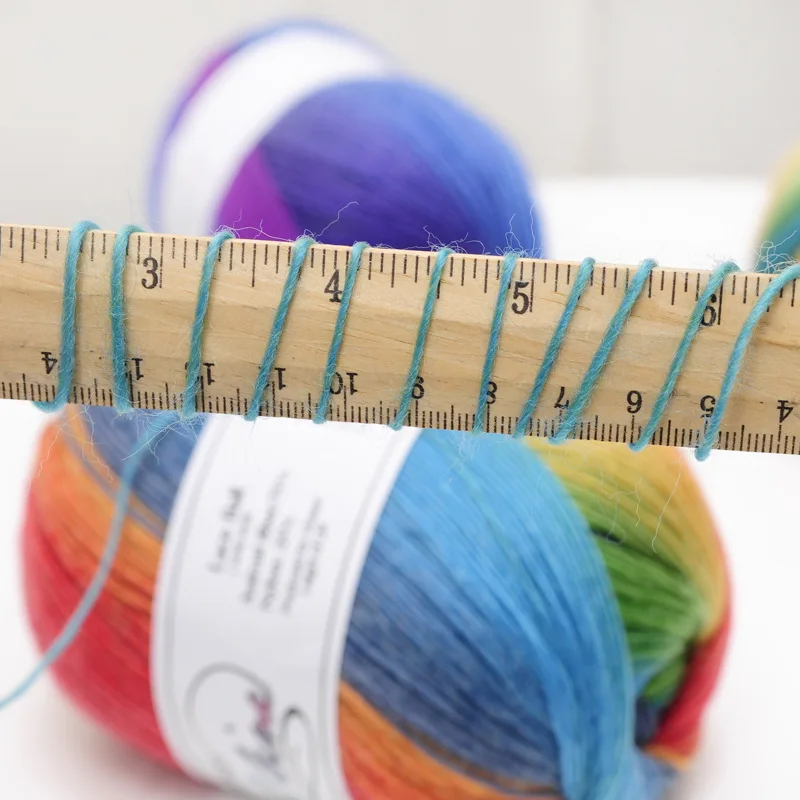 Rainbow color wool segment dyed clothes wool thread upgraded version color gradual change color wool 1pcs 4