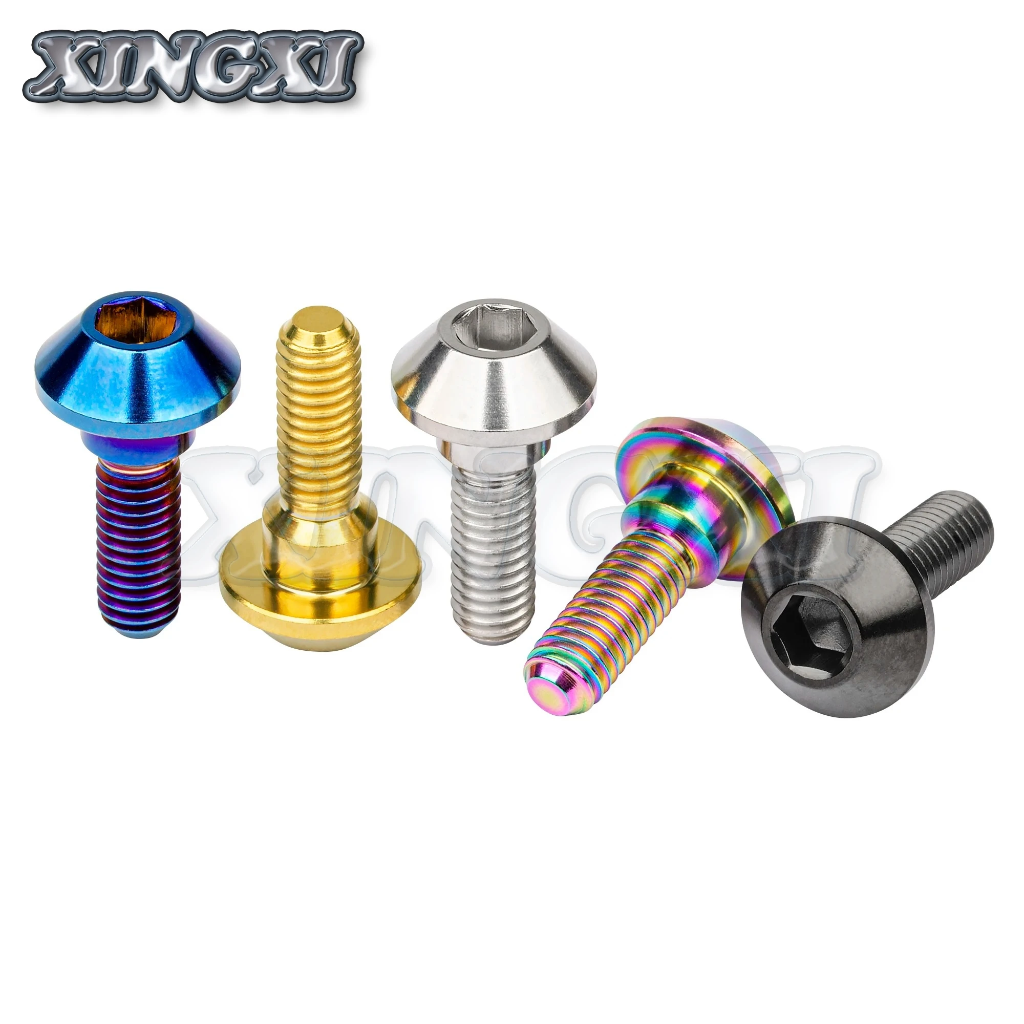 Titanium Bolts XingXi Titanium Bolt M6 X 20/25mm Tapered Ball Socket Head Bolts For Yamaha Motorcycle Brakes