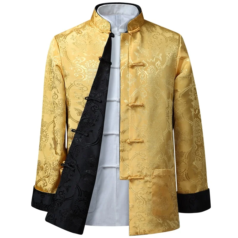 Men Chinese New Dragon Year Shirt Kung Fu Coats Tang Suit Jacket Traditional Chinese Clothing For Men Jackets Hanfu Clothing