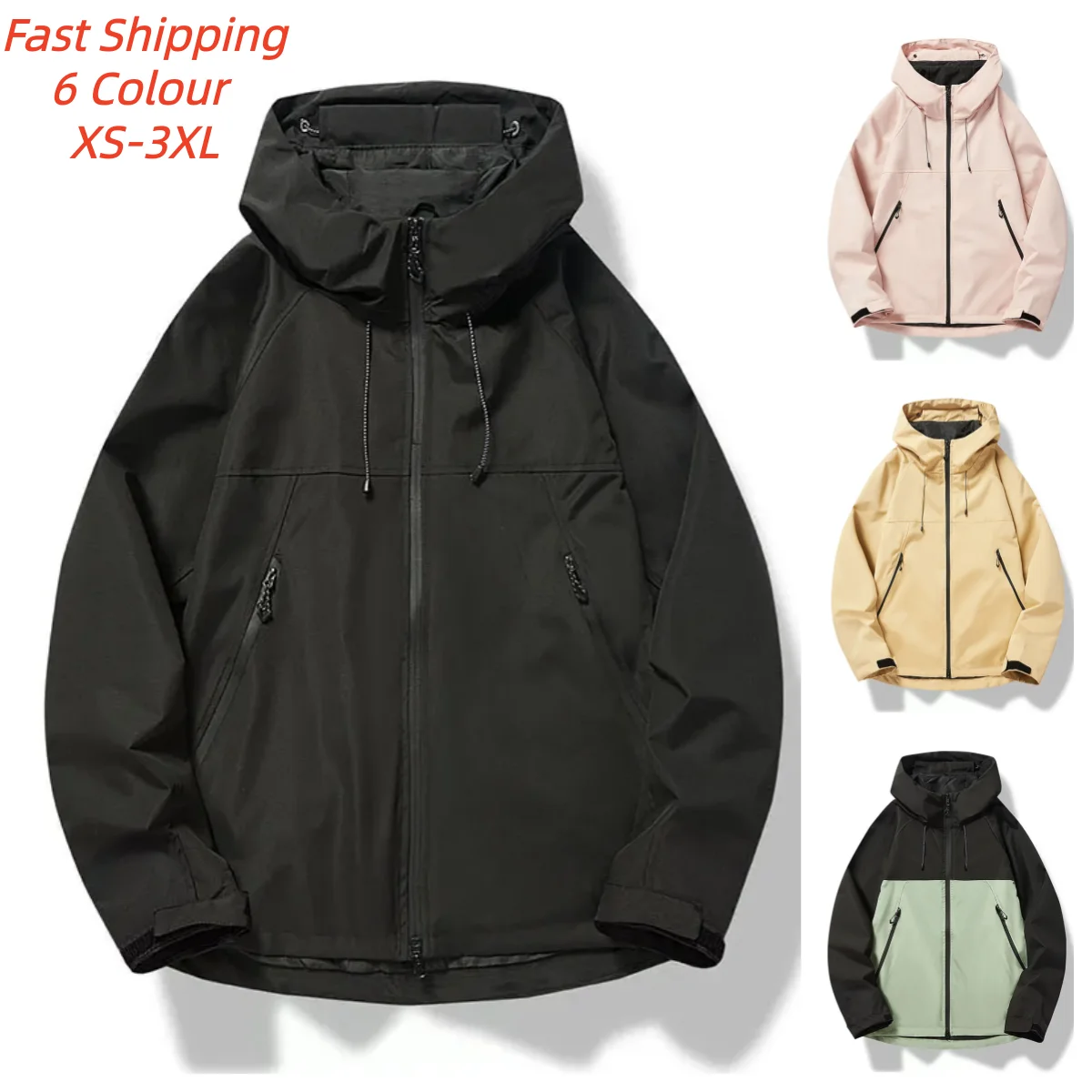 Men Jackets Hooded Sports Outdoor Jacket Man Waterproof Breathable Couple Sportswear Unisex Hiking Coats Outwear Men's Clothing