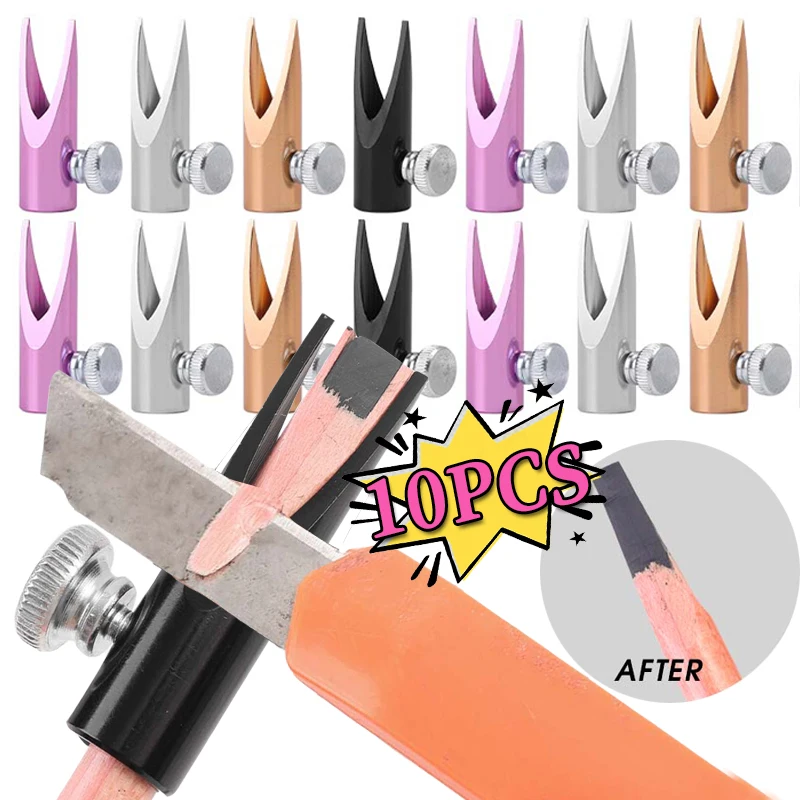 10PCS Metal Microblading Eyebrow Pen Sharpener Profiler Eyebrow Pencil Tattoo Makeup Tools Professional Brow Pencil Sharpening