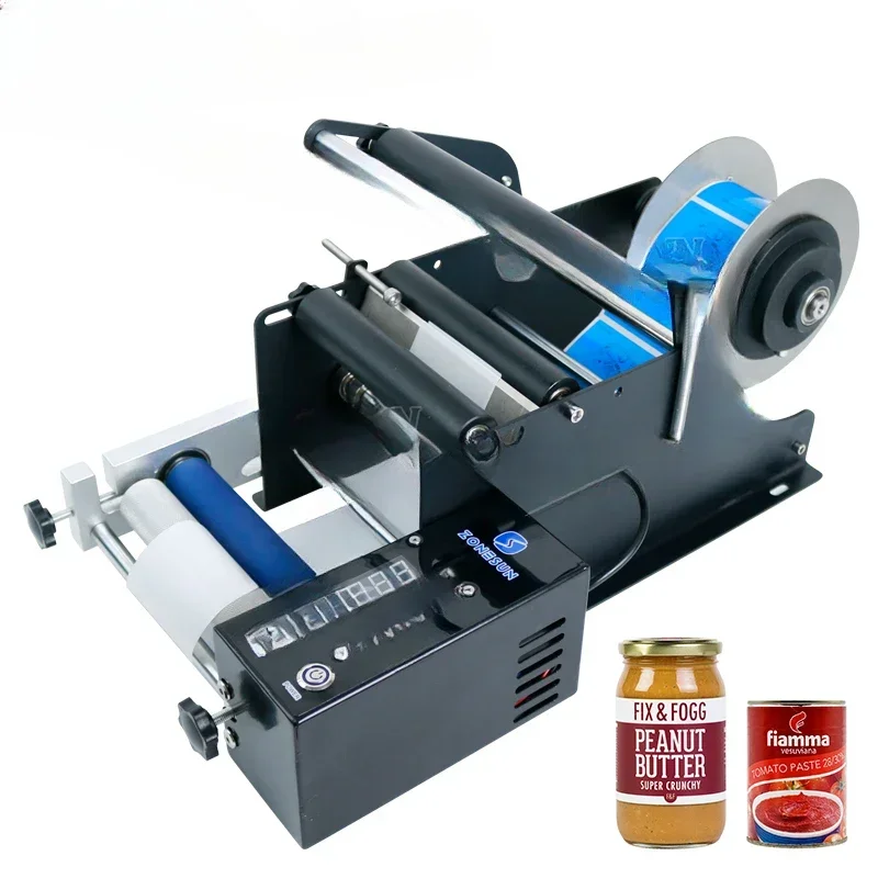 

ZS-TB50SM Semi-automatic Glass Jar Labeler Shampoo Juice Plastic Round Bottle Self-adhesive Labeling Machine