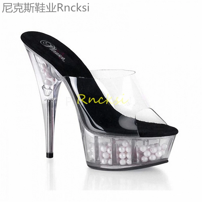 

15cm Summer fashion stiletto joker temperament high-heeled sandals and slippers high heels women wear.