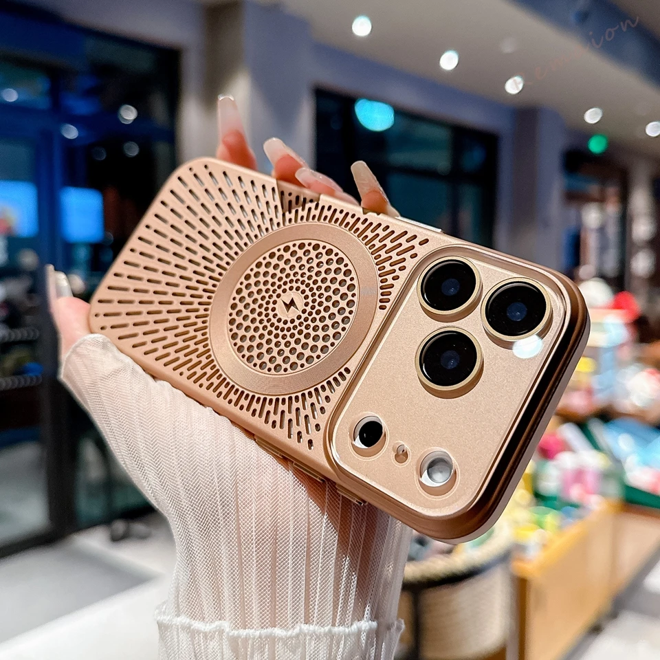 Luxurious Heat Dissipation Magnetic Phone Case with Wireless Charging Compatibility