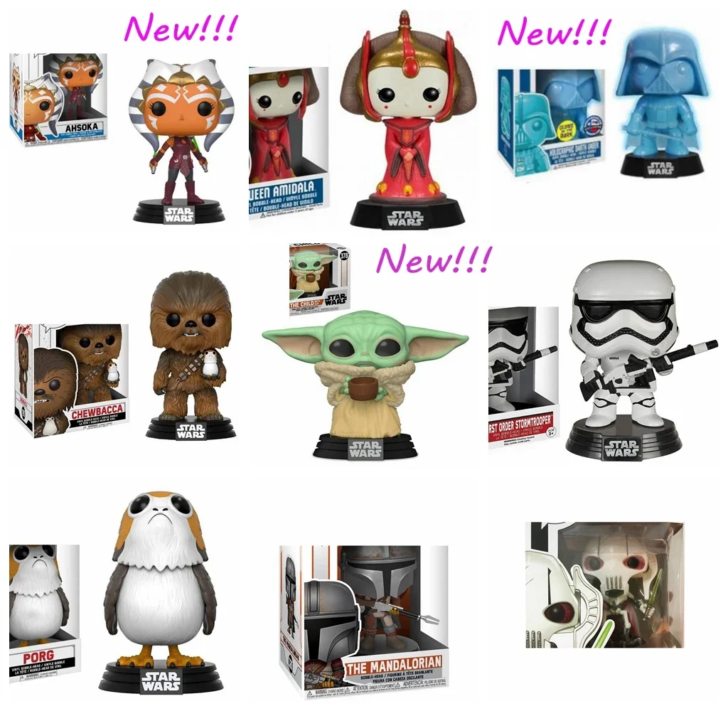 thumbnail image 1 of Figuras de acción FUNKO Star Wars El Niño Yoda Chewbacca Darth Vader Stormtrooper K-2SO JYN ERSO PORG Luke Skywalker Leia, 1 of 5