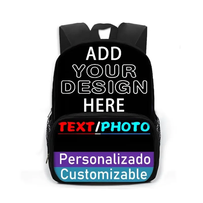 

Customize Your Image Name Engrave Backpack DIY 13 Inch Schoolbags Kindergarten For Children Rucksack Fashion Book Bags Gift