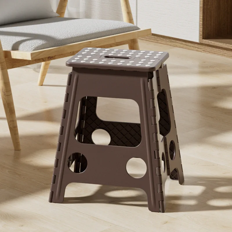 Plastic Thickened Folding Stool High Stool Foldable Household Chair Simple Children's Small Bench Outdoor Portable Save Space