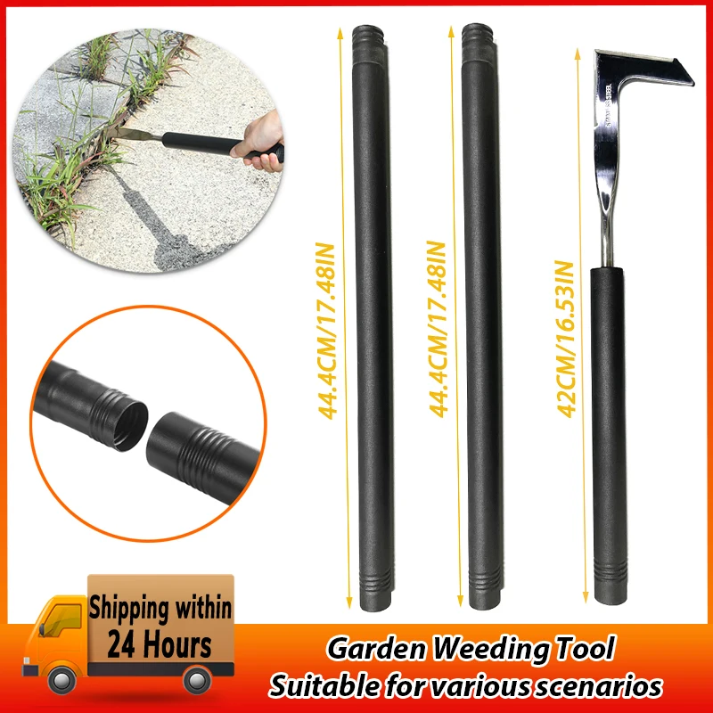 L Shaped Hand Crevice Weeder Root Remover Tool Outdoor Weeder Portable Weed Puller Handled Up Manual Stainless Steel Garden Tool
