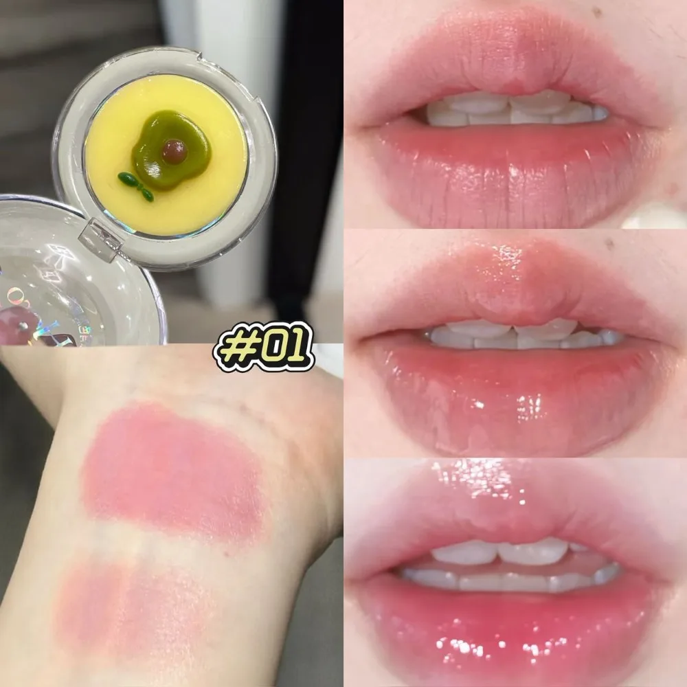 Fruit 2-in-1 Temperature Changing Lipstick Makeup Plate Double Layer Clear Base Moisturizing Lip Balm Care Activated Lip Makeup_voghion.com