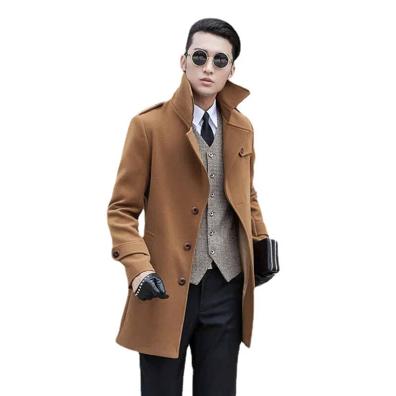 

new arrival men's obese coat fashion medium-long woolen overcoat plus size S M L XL 2XL 3XL 4XL 5XL 6XL 7XL 8XL 9XL 10XL